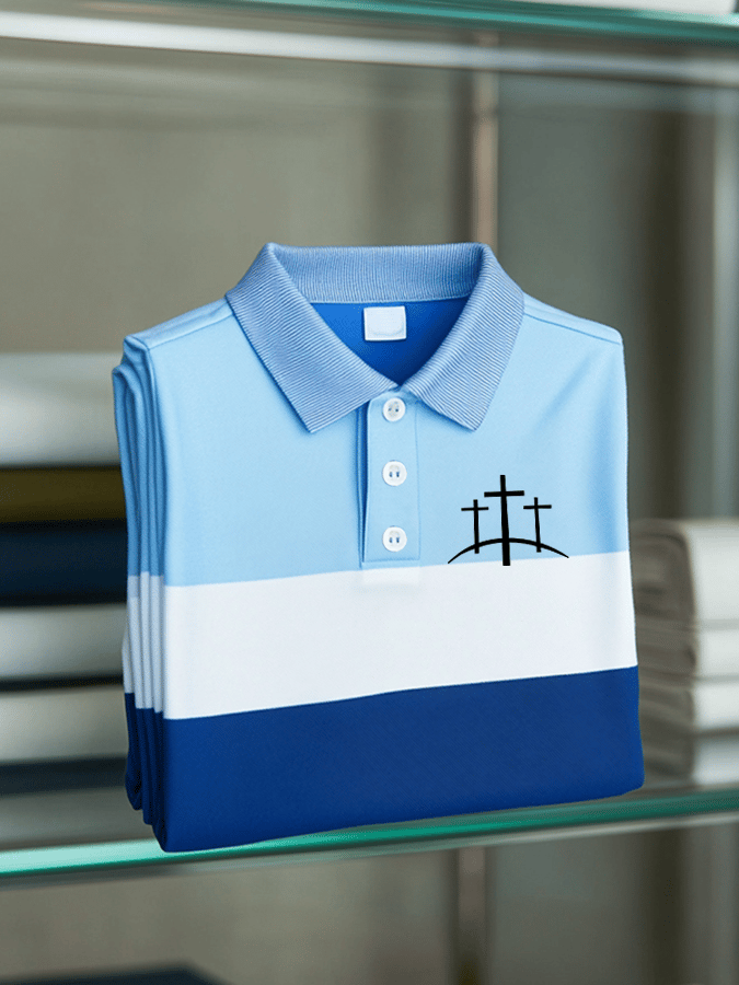 Camisa polo Faith estampado casual de manga corta para hombre