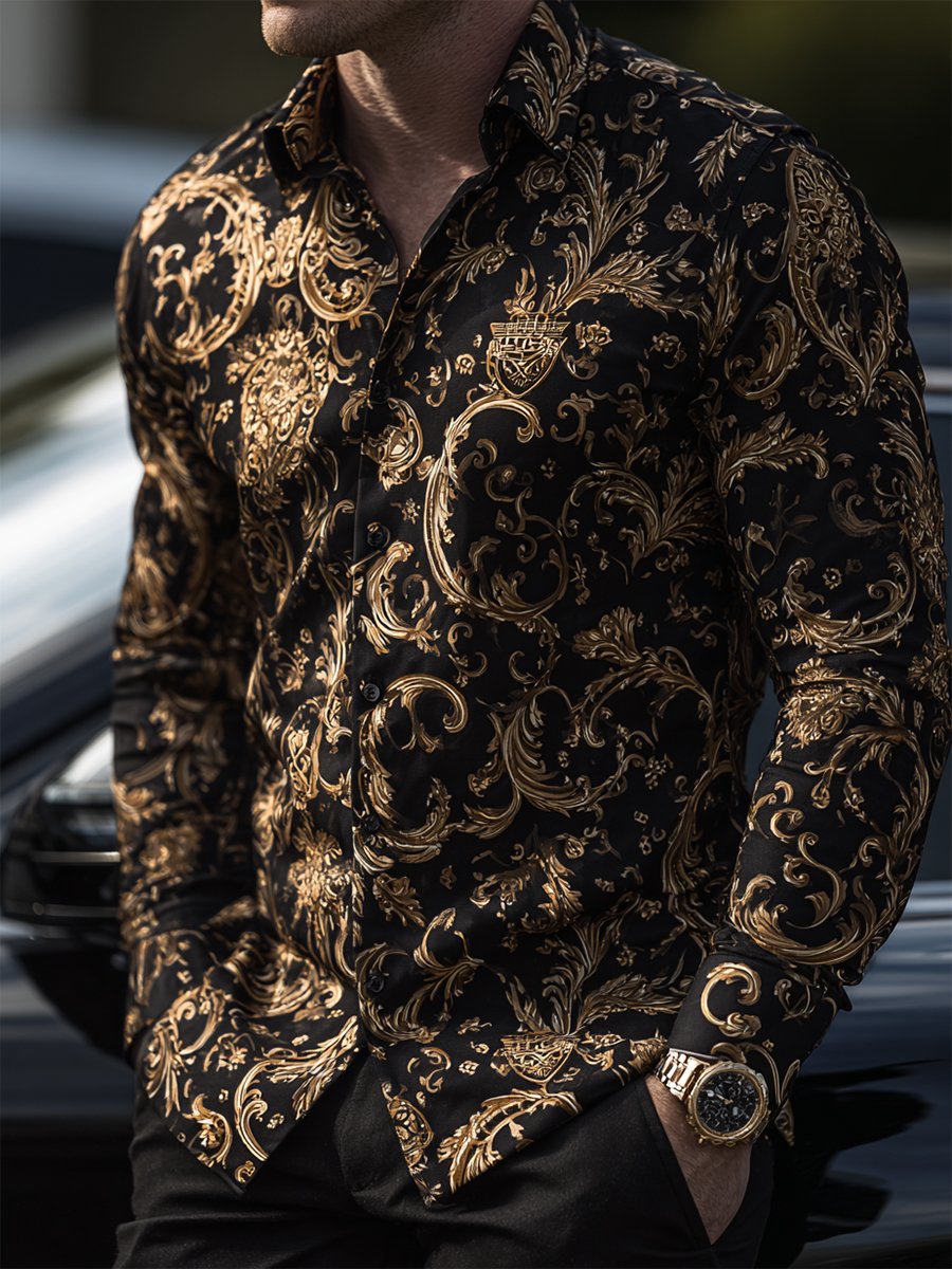 Camisa ejecutivo casual Baroque de manga larga para hombre