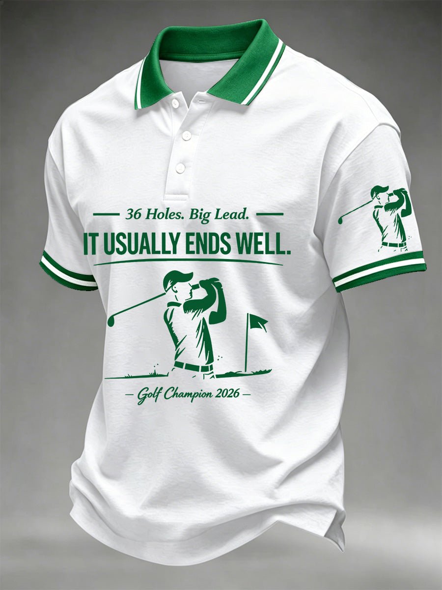 Golf Champion estampado casual Polo para hombre