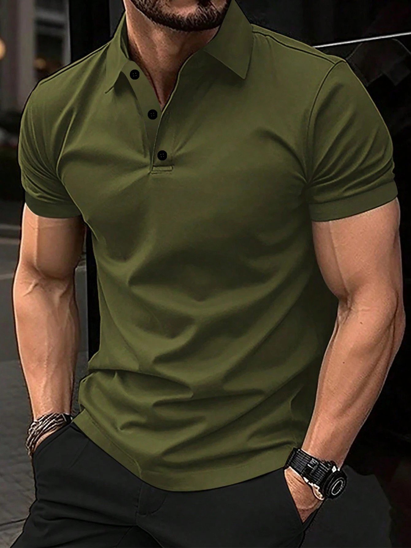 Camisa polo casual para hombre
