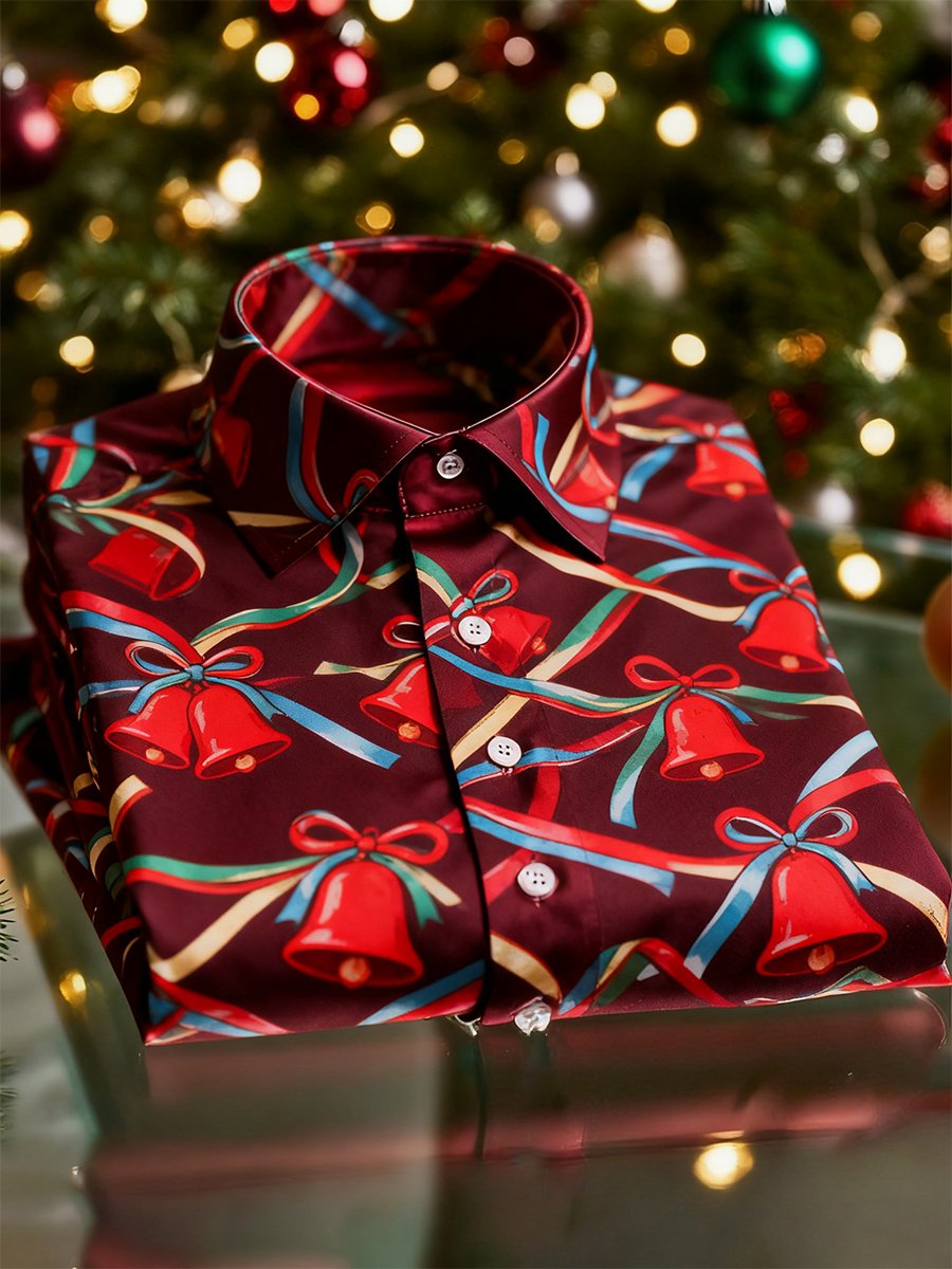 Camisa Christmas Art de manga larga para hombre