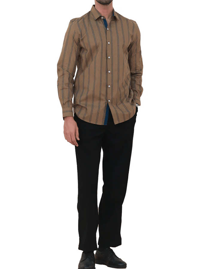 Camisa a rayas ejecutivo casual para hombre