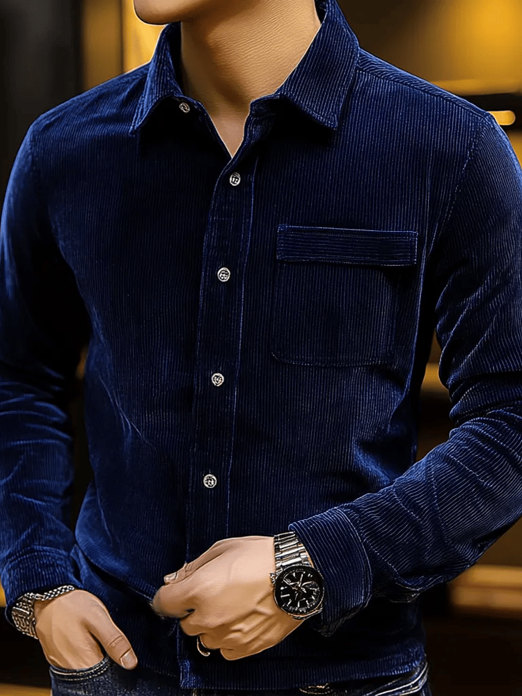 Camisa vintage ejecutivo Flannel de manga larga para hombre