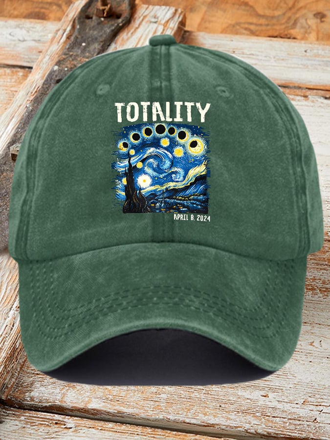 Gorras retro Starry Night & Totality Solar Eclipse Of April 8, 2024 estampado Baseball