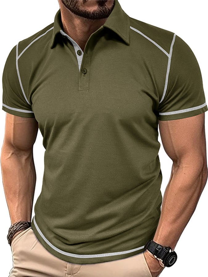 Camisa polo en bloques de coloring Polo cuello de manga corta para hombre