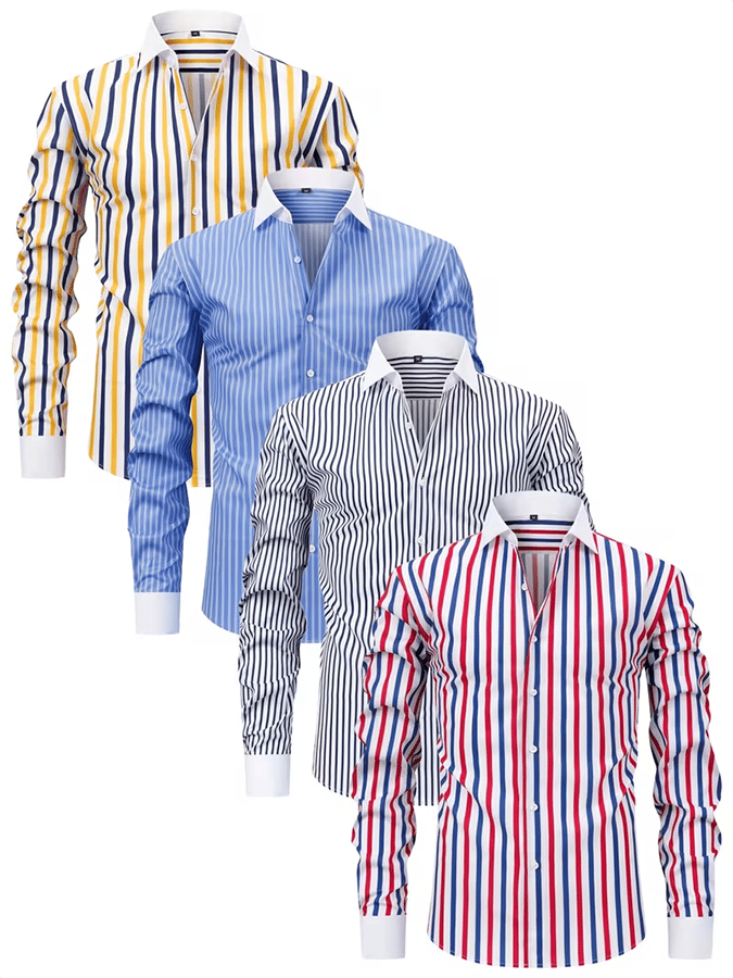 Camisa retro Abstract Art estampado Comfortable ejecutivo Style para hombre