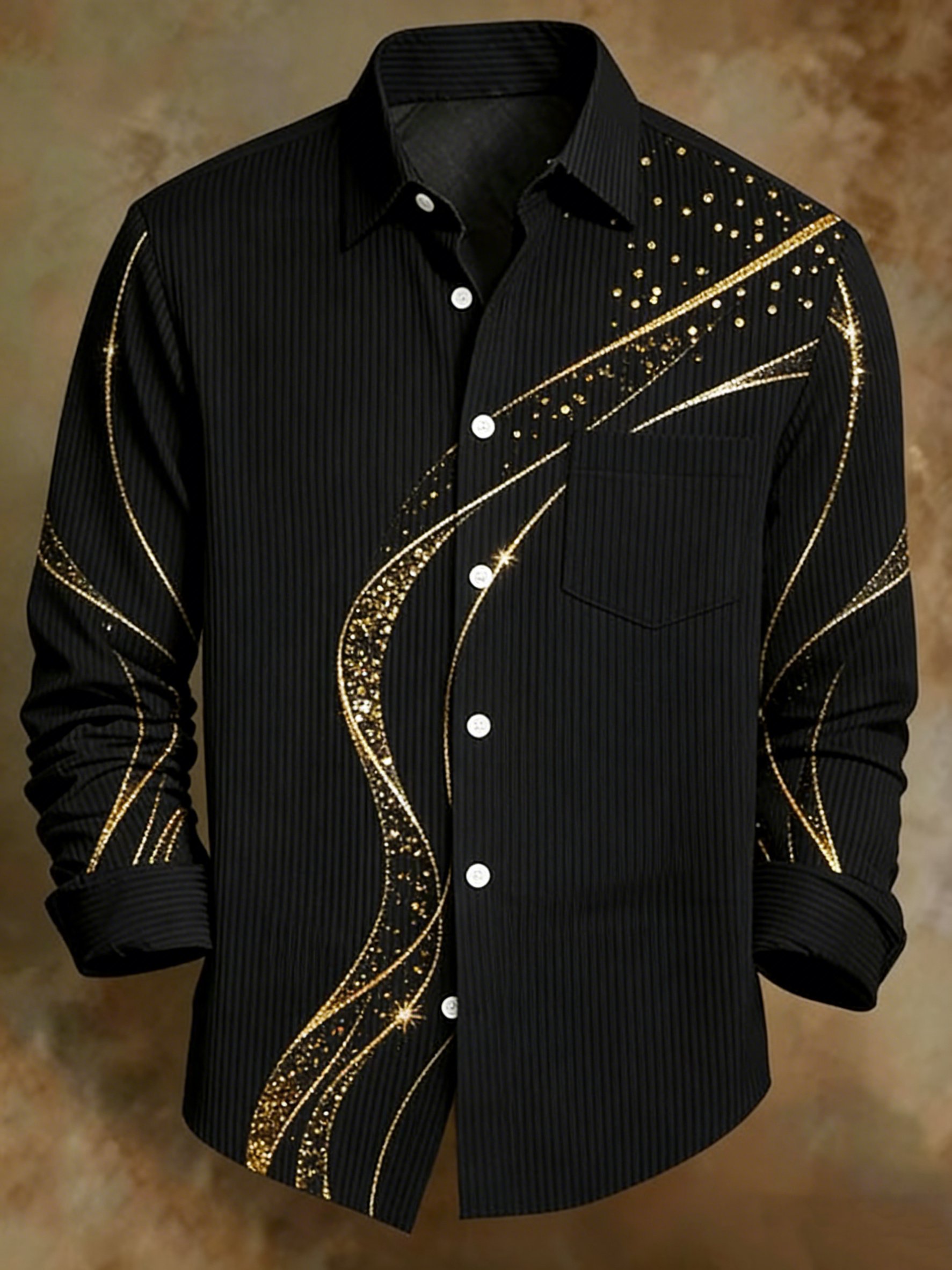 Camisa geométrico degradado Waves para hombre