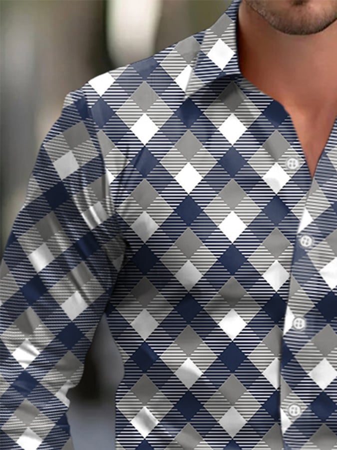 Ejecutivo Style geométrico Princamiseta para hombre