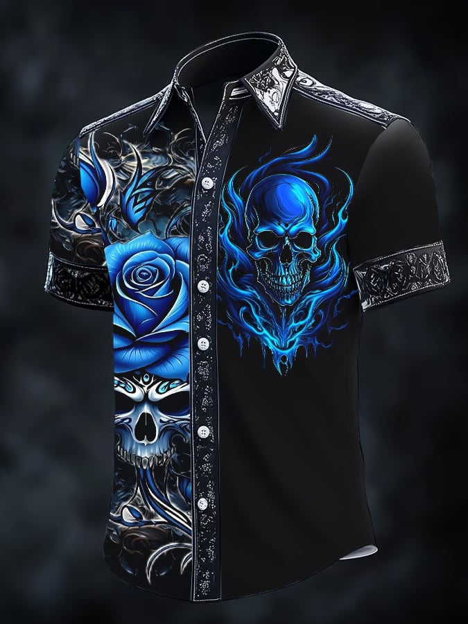 Camisa retro Gothic Dark para hombre