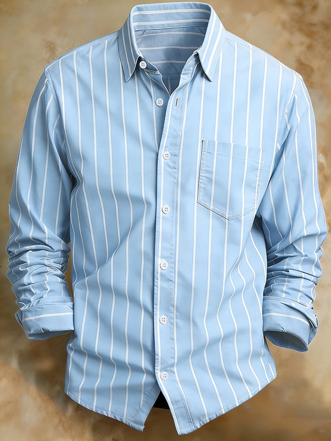 Camisa retro Abstract Art estampado Comfortable ejecutivo Style para hombre