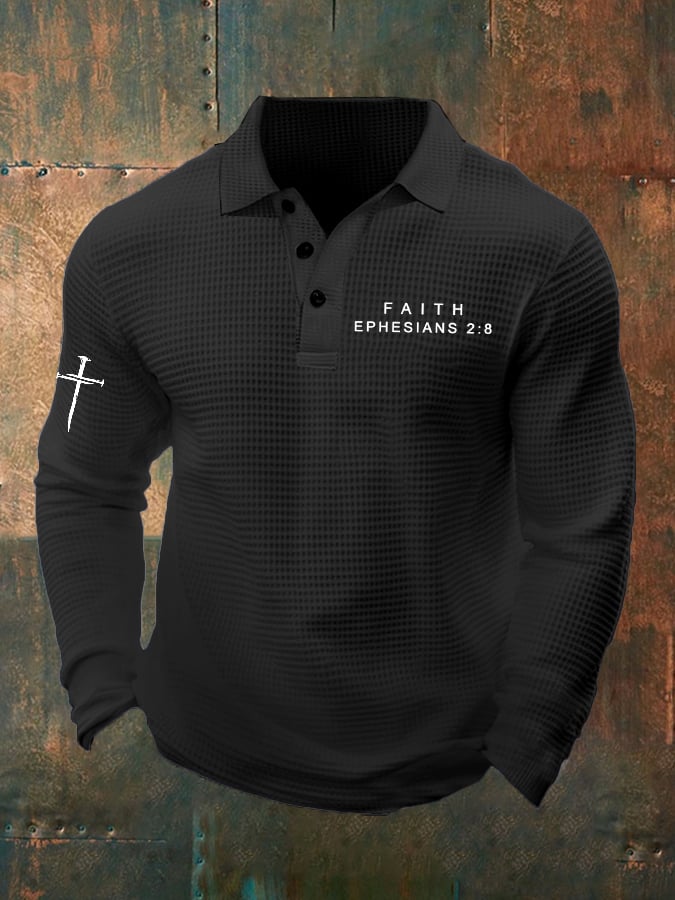 Camisa Faith estampado Waffle casual para hombre