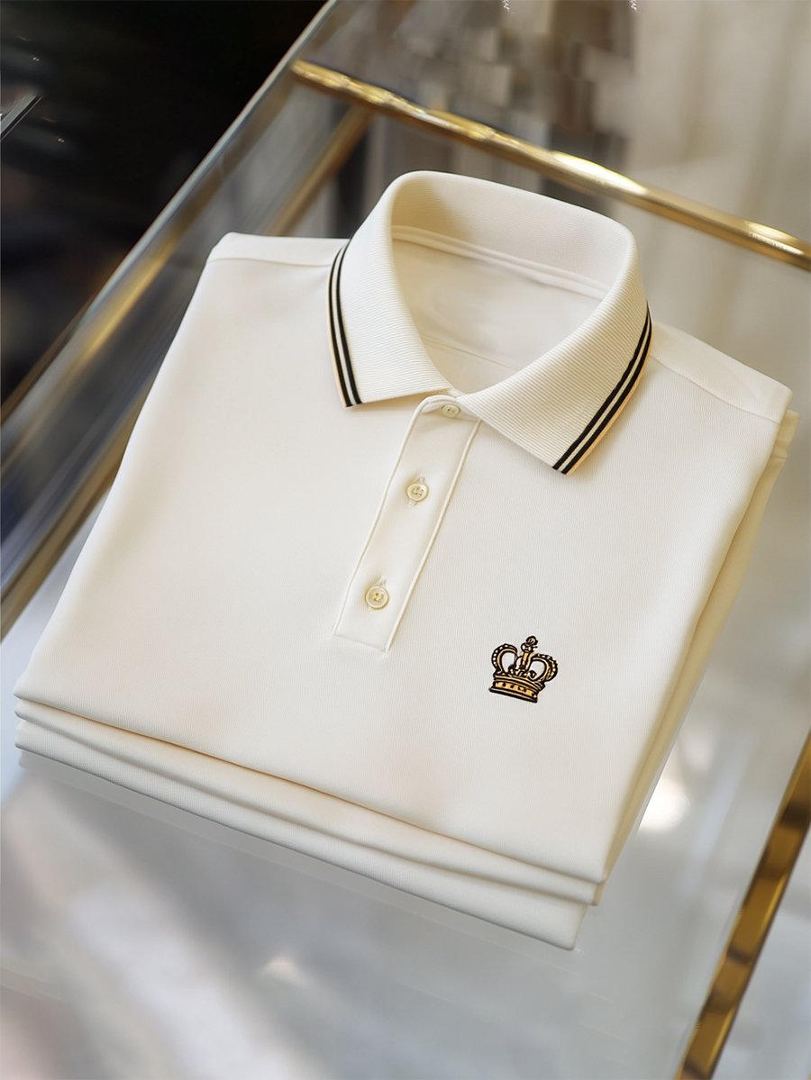 Camisa polo vintage ejecutivo de manga larga para hombre