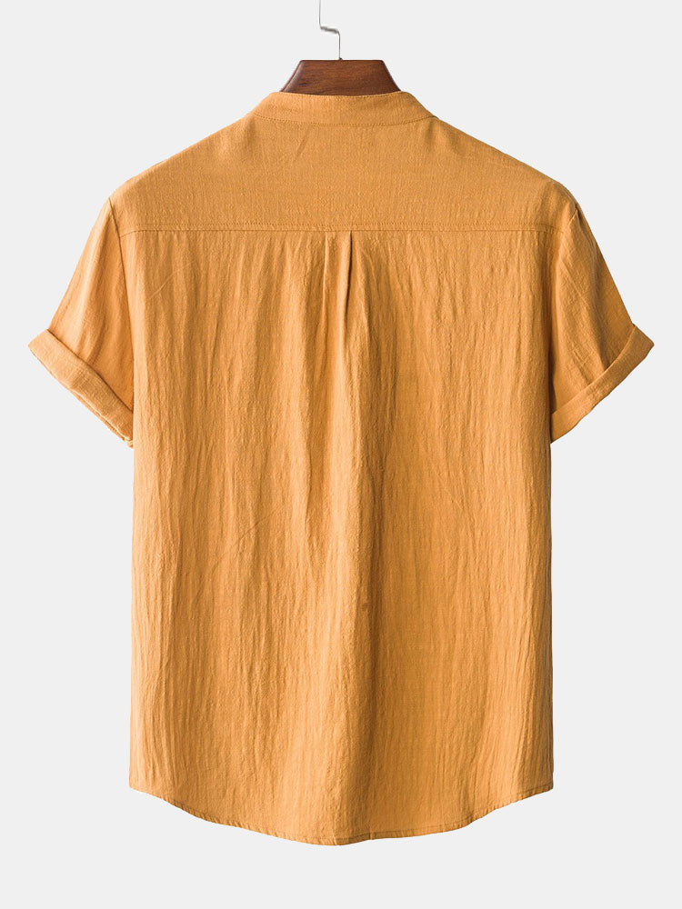 Camisa Henry Collar With Pocket