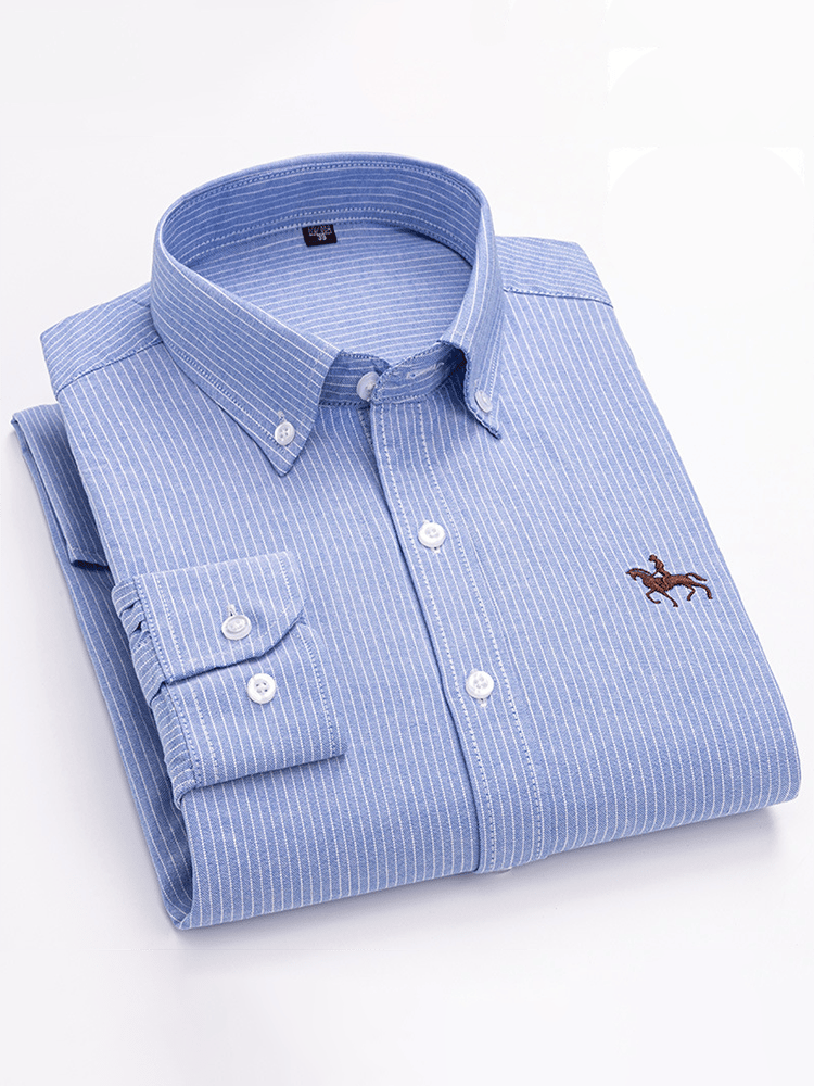 Camisa 100% de algodón ejecutivo de manga larga para hombre