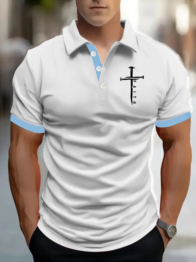 Camisa polo Cross estampado para hombre