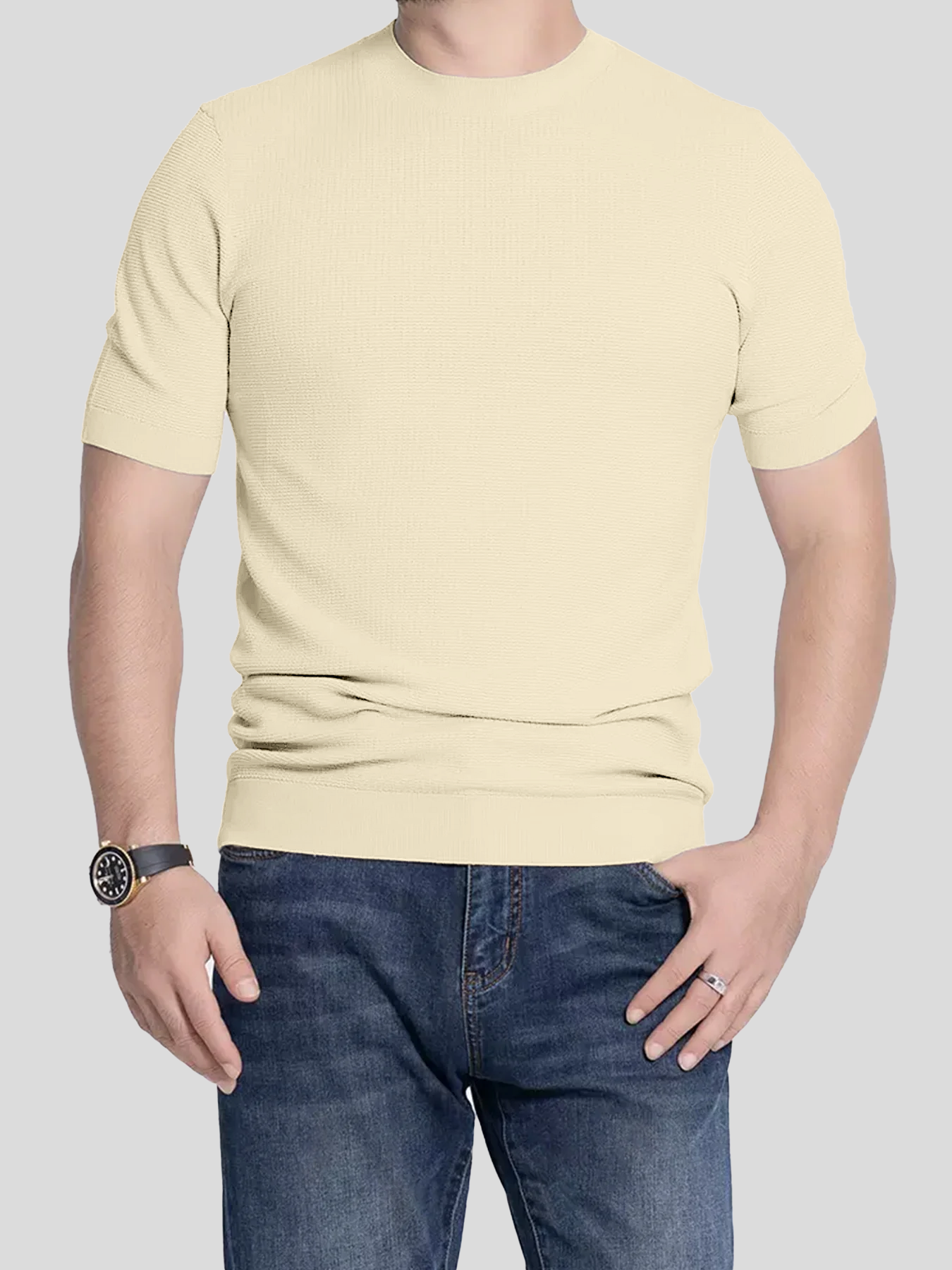 Camiseta Gentletejido Honeycomb de manga corta tejidoted