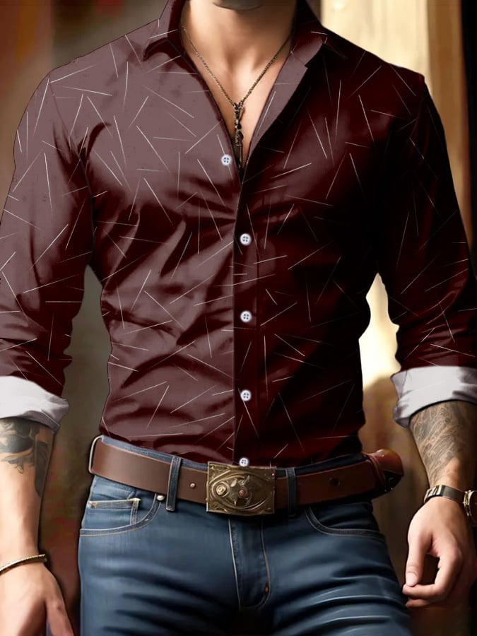 Ejecutivo Style geométrico Princamiseta para hombre