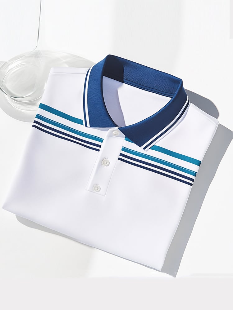 Camisa polo ejecutivo casual Button de manga corta para hombre