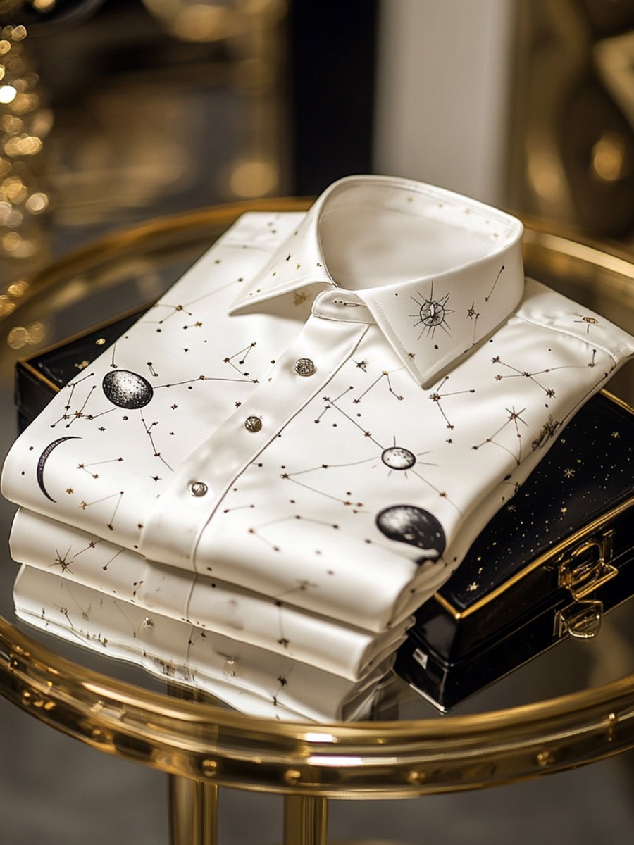 Camisa seda de lujo ejecutivo de manga larga para hombre