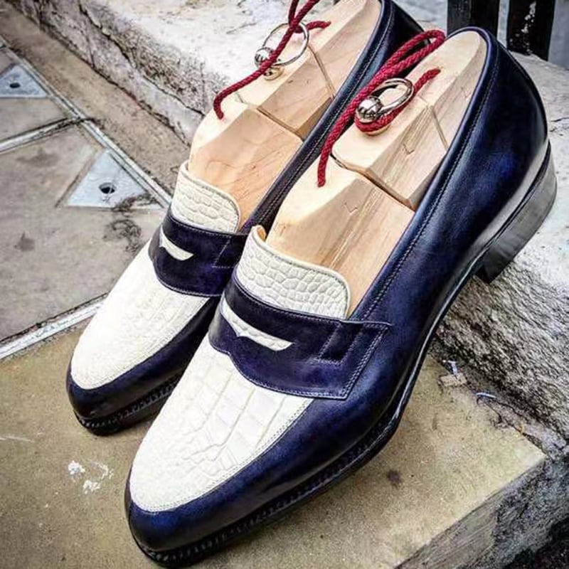 de modaable British Style casual Color Contrast Leather zapatos