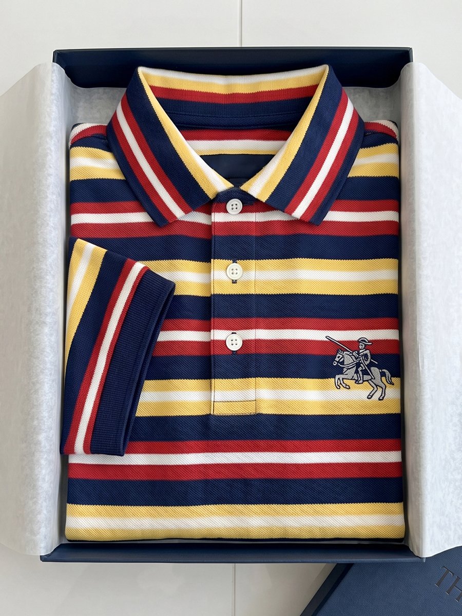 Camisa polo ejecutivo Stroped de manga corta para hombre