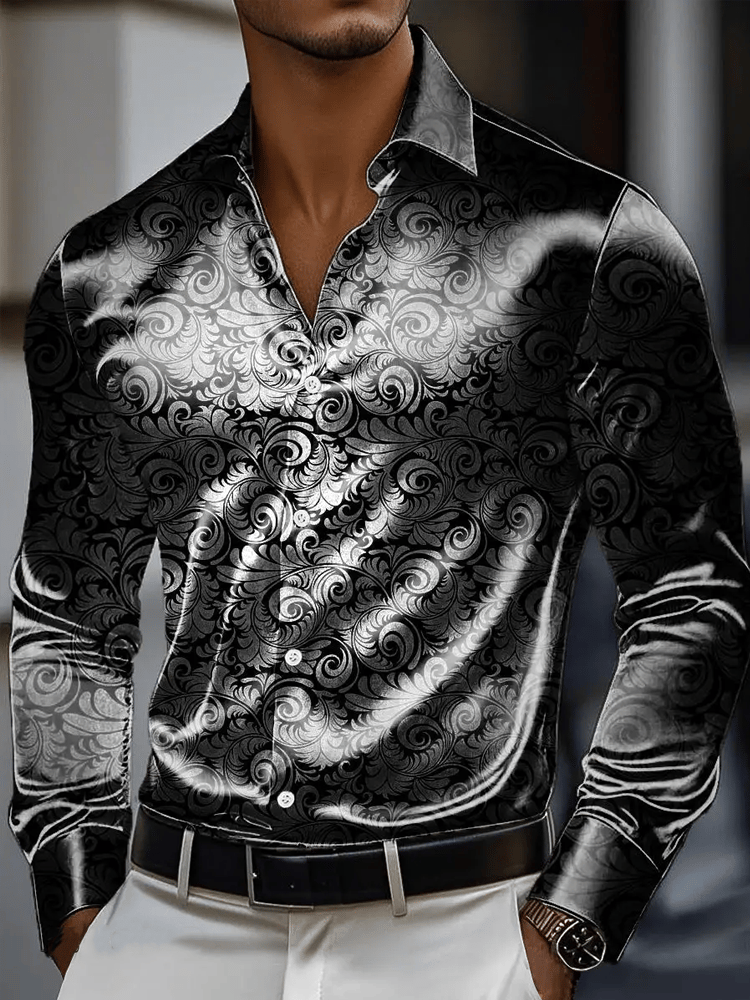Camisa vintage de manga larga para hombre