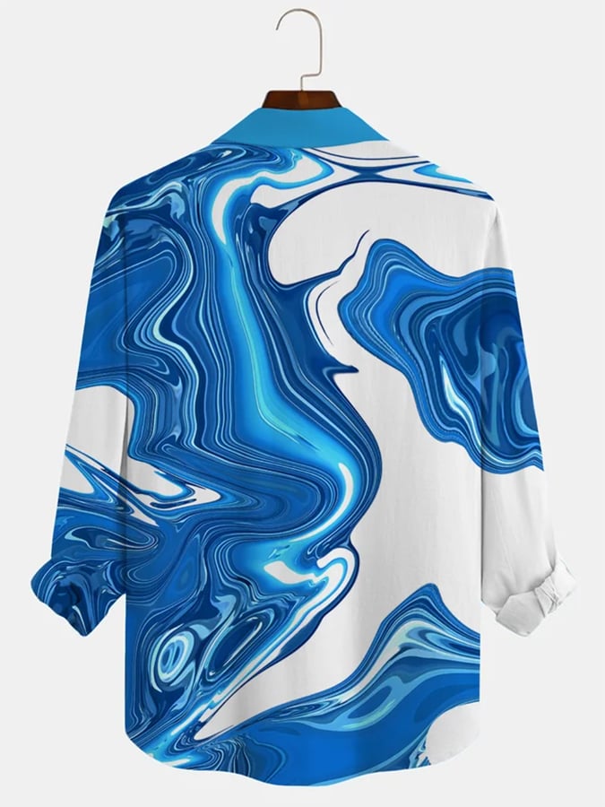 Camisa casual Vacation Big and Tall de manga larga para hombre