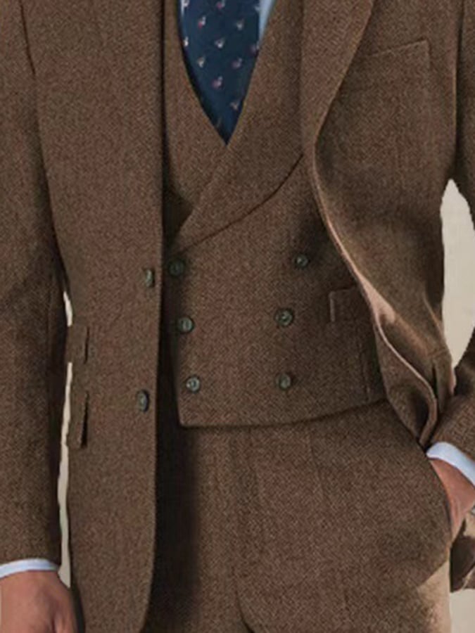 Ejecutivo Single-Breasted de color sólido Three-Piece Suit para hombre