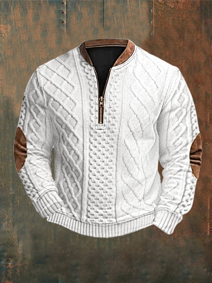 Sudadera Western retro texturizado estampado para hombre