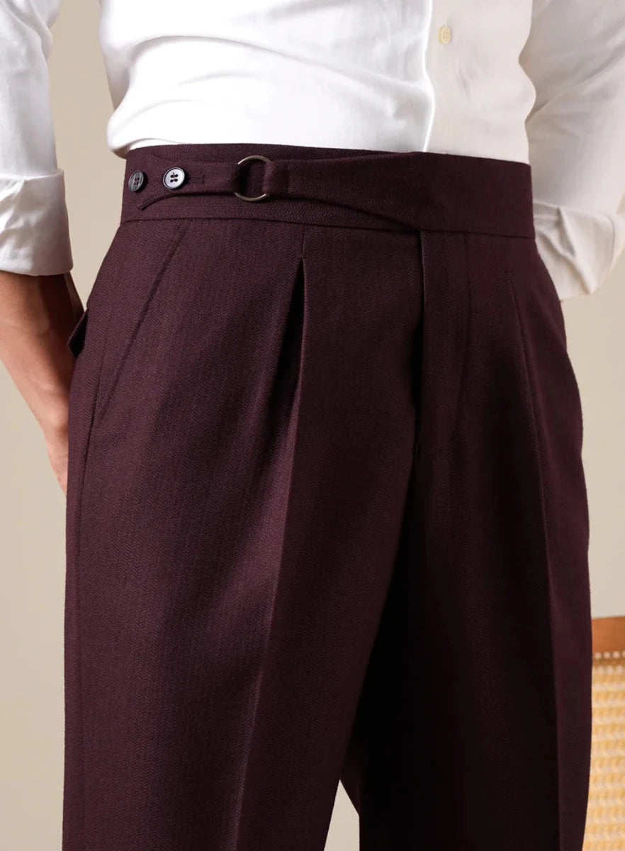 Clásico single-pleat ejecutivo trousers