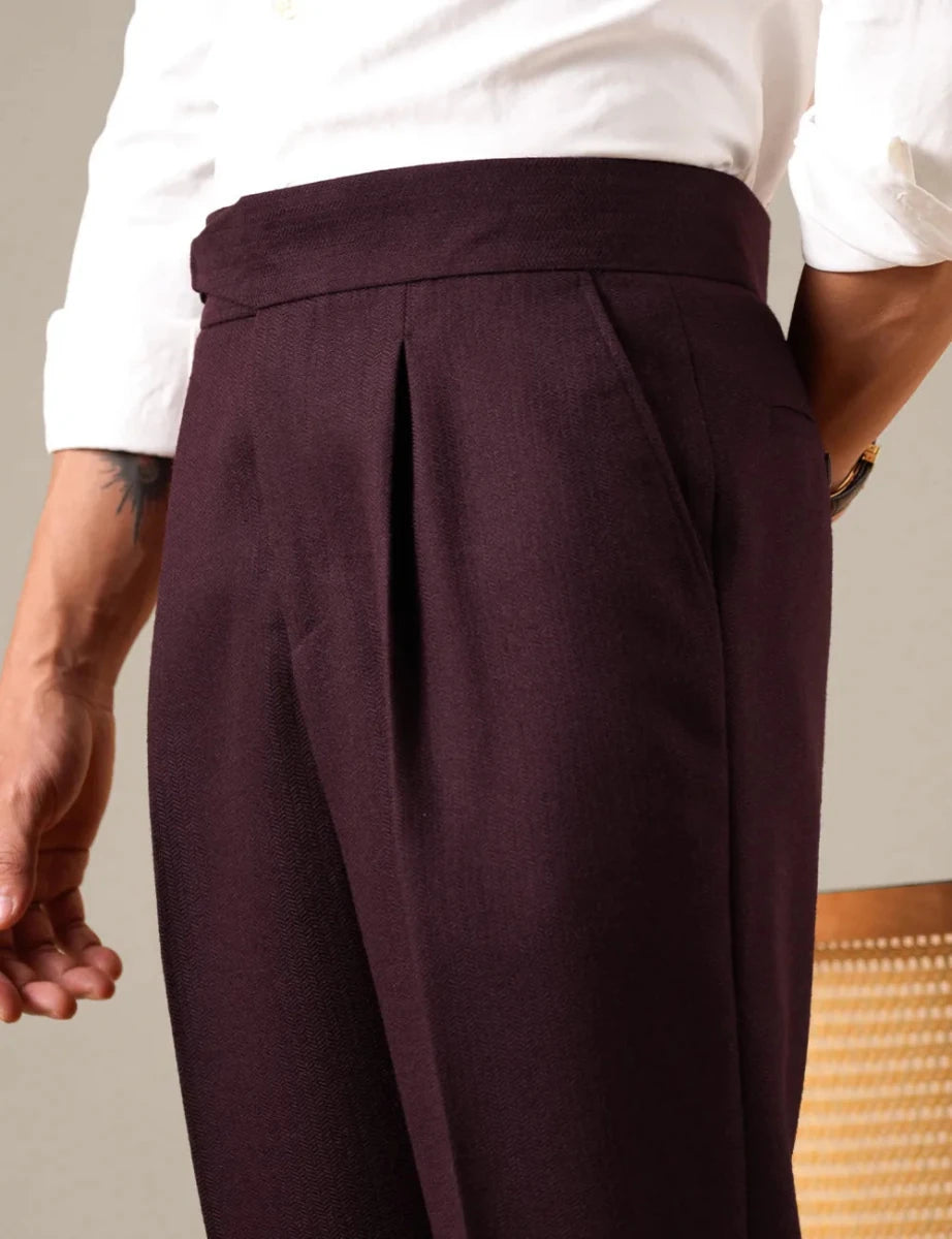 Clásico single-pleat ejecutivo trousers