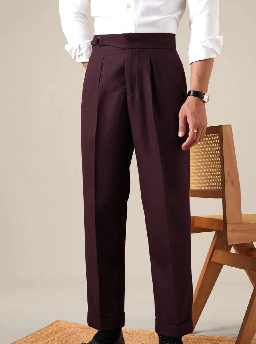 Clásico single-pleat ejecutivo trousers