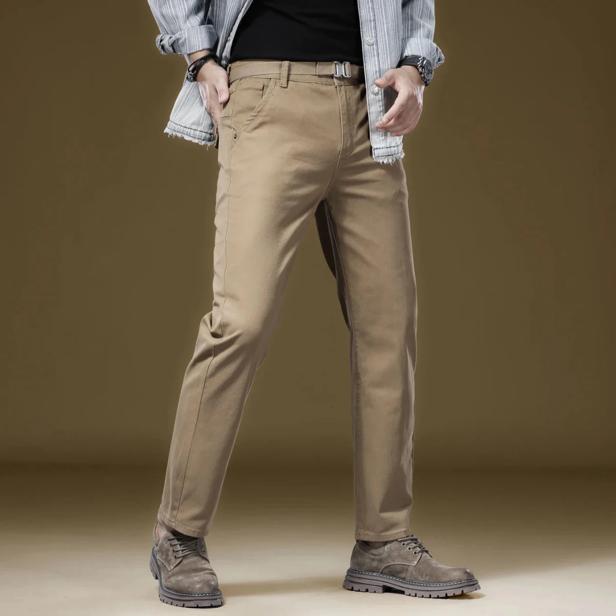 Pantalón de algodón elástico smart-casual