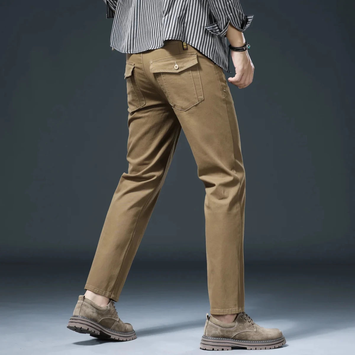 Pantalón de algodón elástico smart-casual