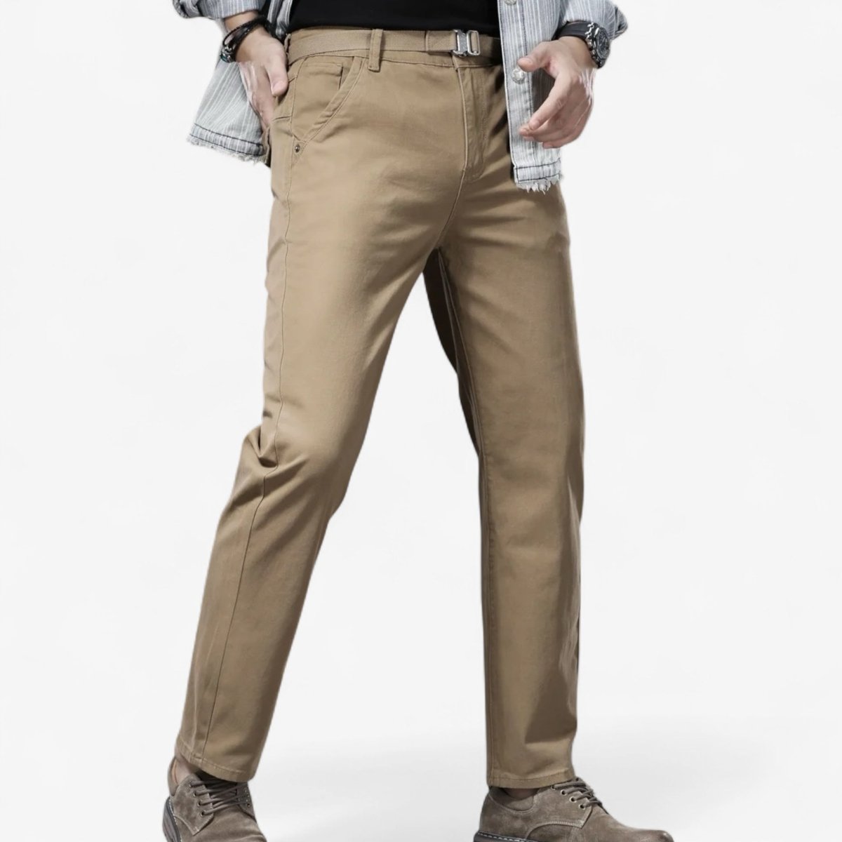 Pantalón de algodón elástico smart-casual