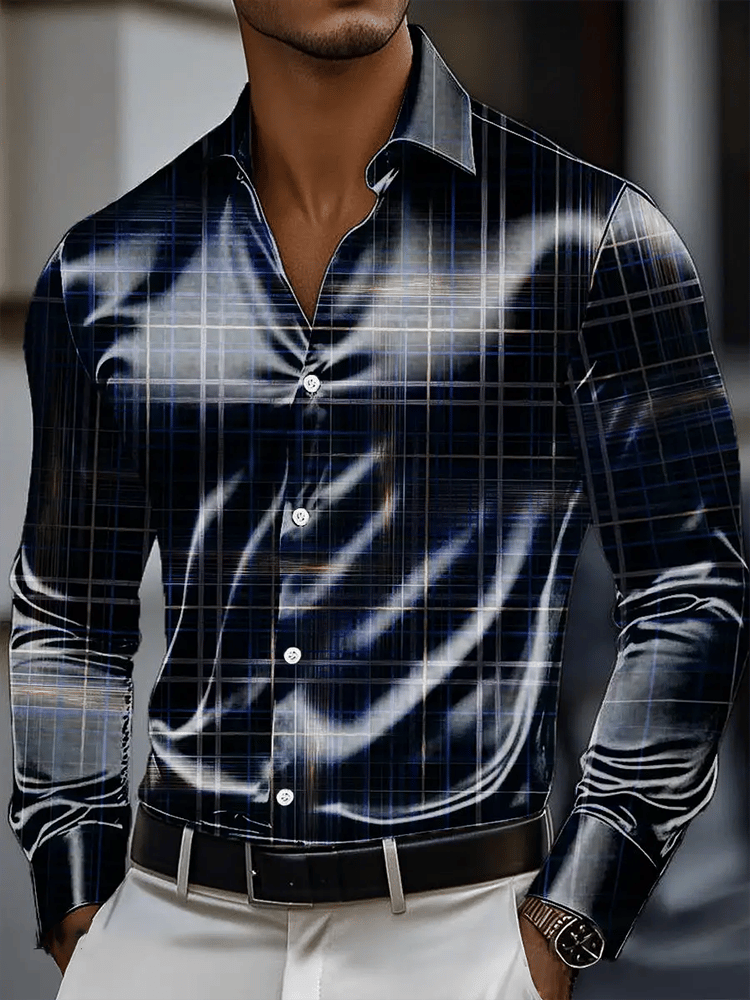 Camisa vintage de manga larga para hombre
