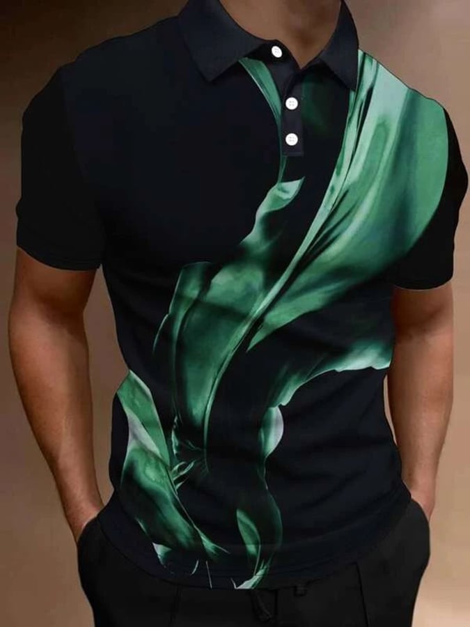 Camisa polo de moda casual estampado Short Leeved