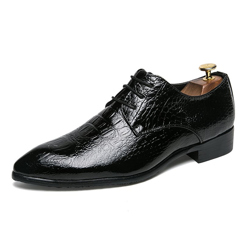 Zapatos ejecutivo casual Pointed Toe Patchpara trabajo a cuadros Exotic Skin Faux cuero para hombre