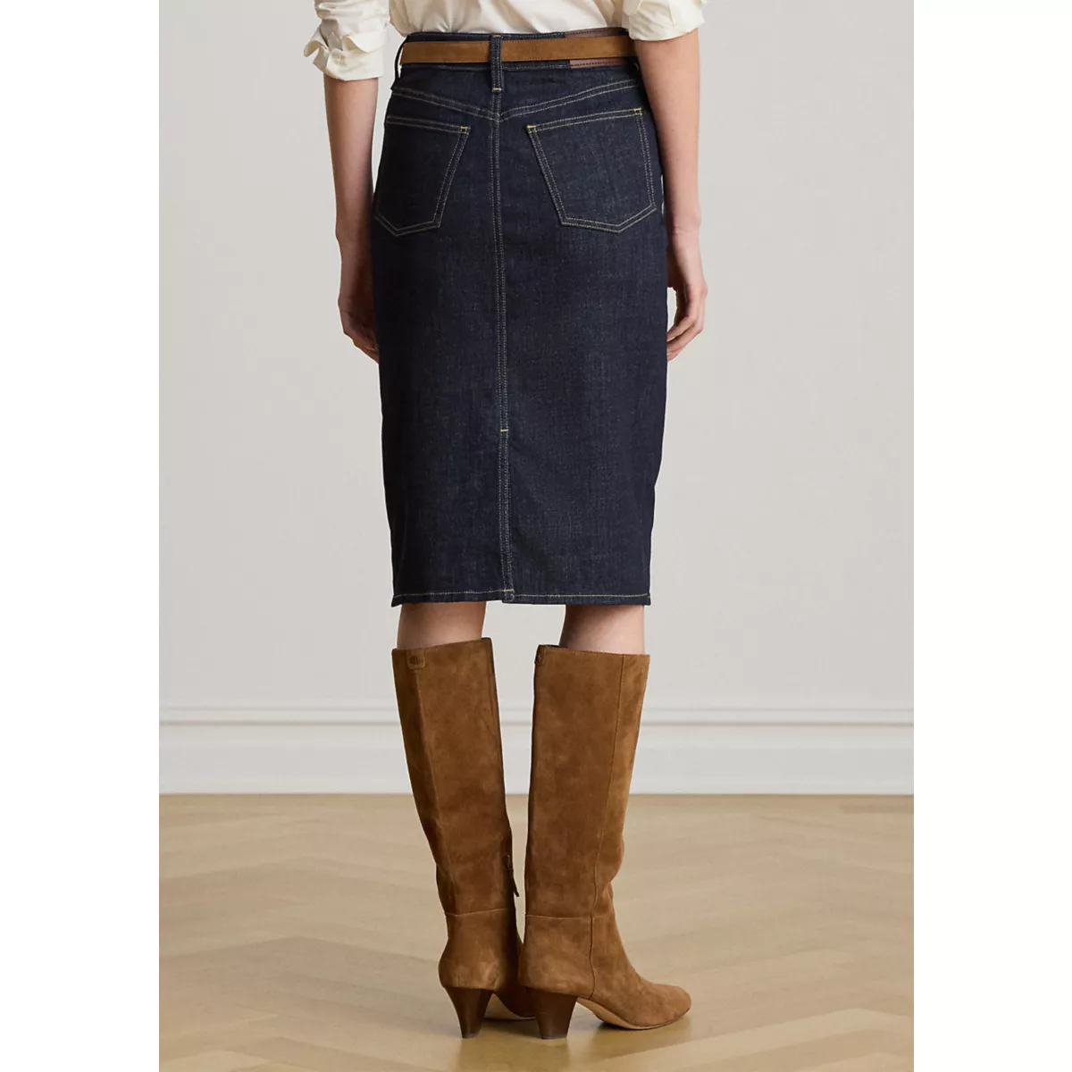Women's Denim Pencil Skirt - 2