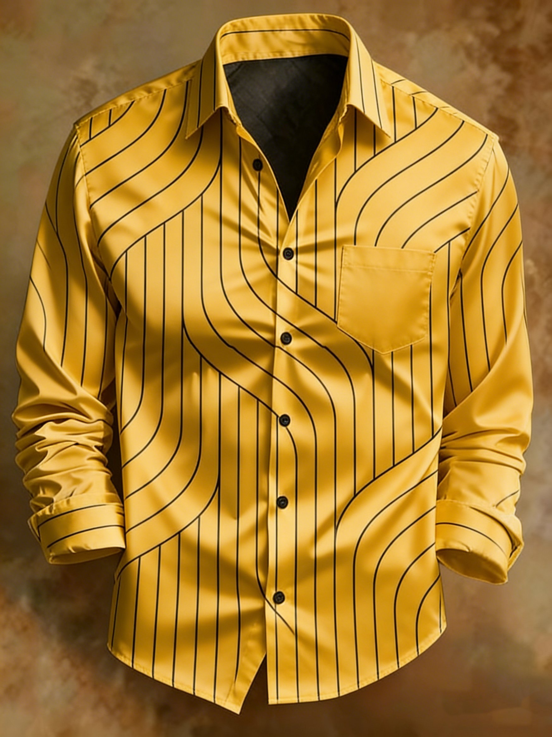 Geométrico diseño Waves Abstract Arcamiseta para hombre
