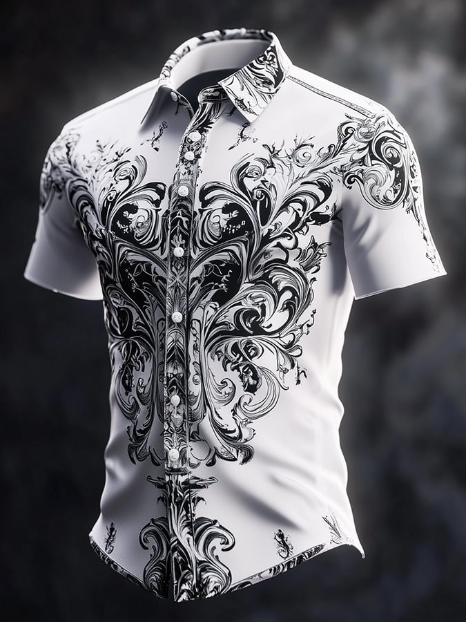 Camisa Dark Exquisite Skull floral para hombre