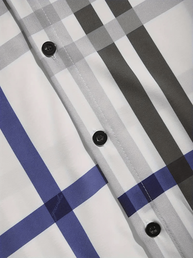 Camisa a cuadros ejecutivo casual para hombre