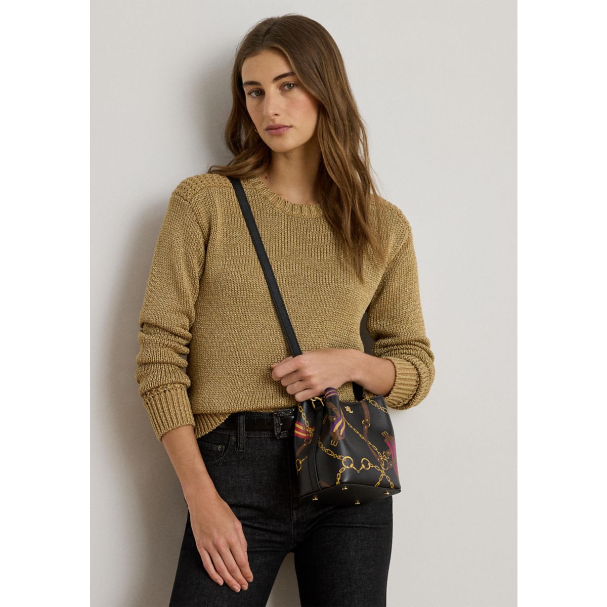 Belting-Print Small Reese Bucket Bag - 1