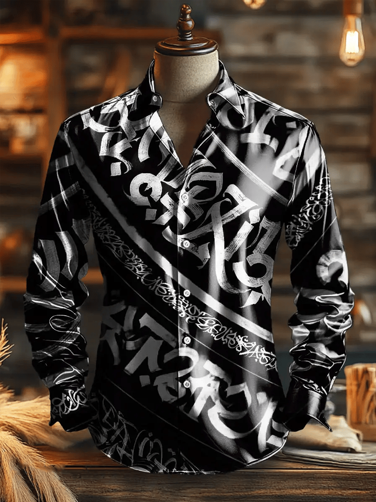 Camisa satén Western vintage de manga corta para hombre