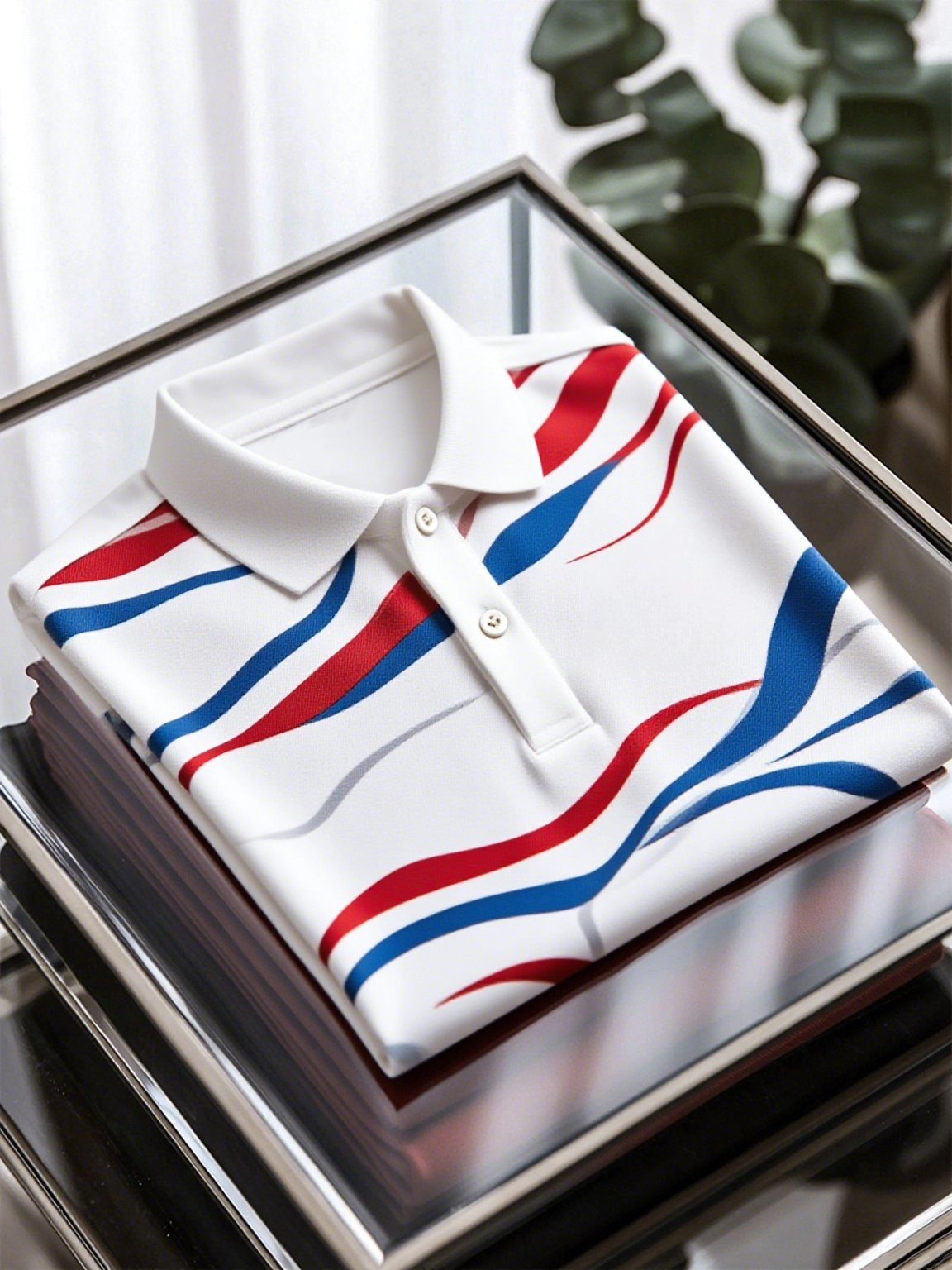 Camisa polo ejecutivo casual Art Button de manga corta para hombre