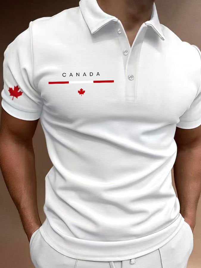 Camisa polo Canada estampado para hombre