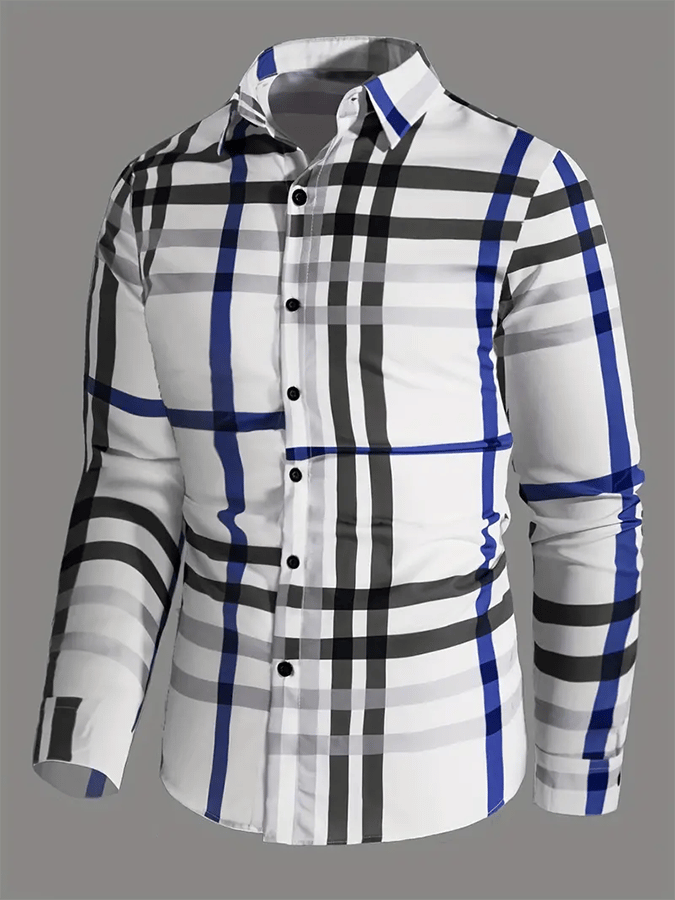 Camisa a cuadros ejecutivo casual para hombre