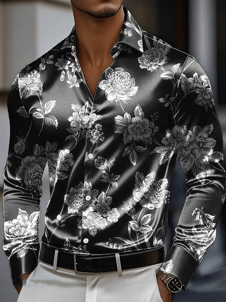 Camisa vintage de manga larga para hombre
