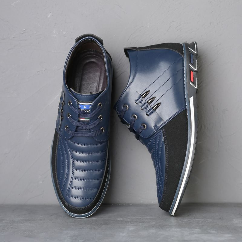 Zapatos de moda Mid-Top Lace-Up casual cuero para hombre