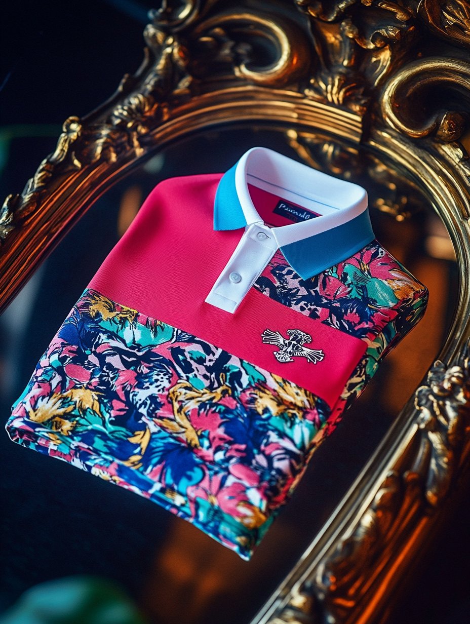 Camisa polo ejecutivo de lujo estampado Button de manga corta para hombre